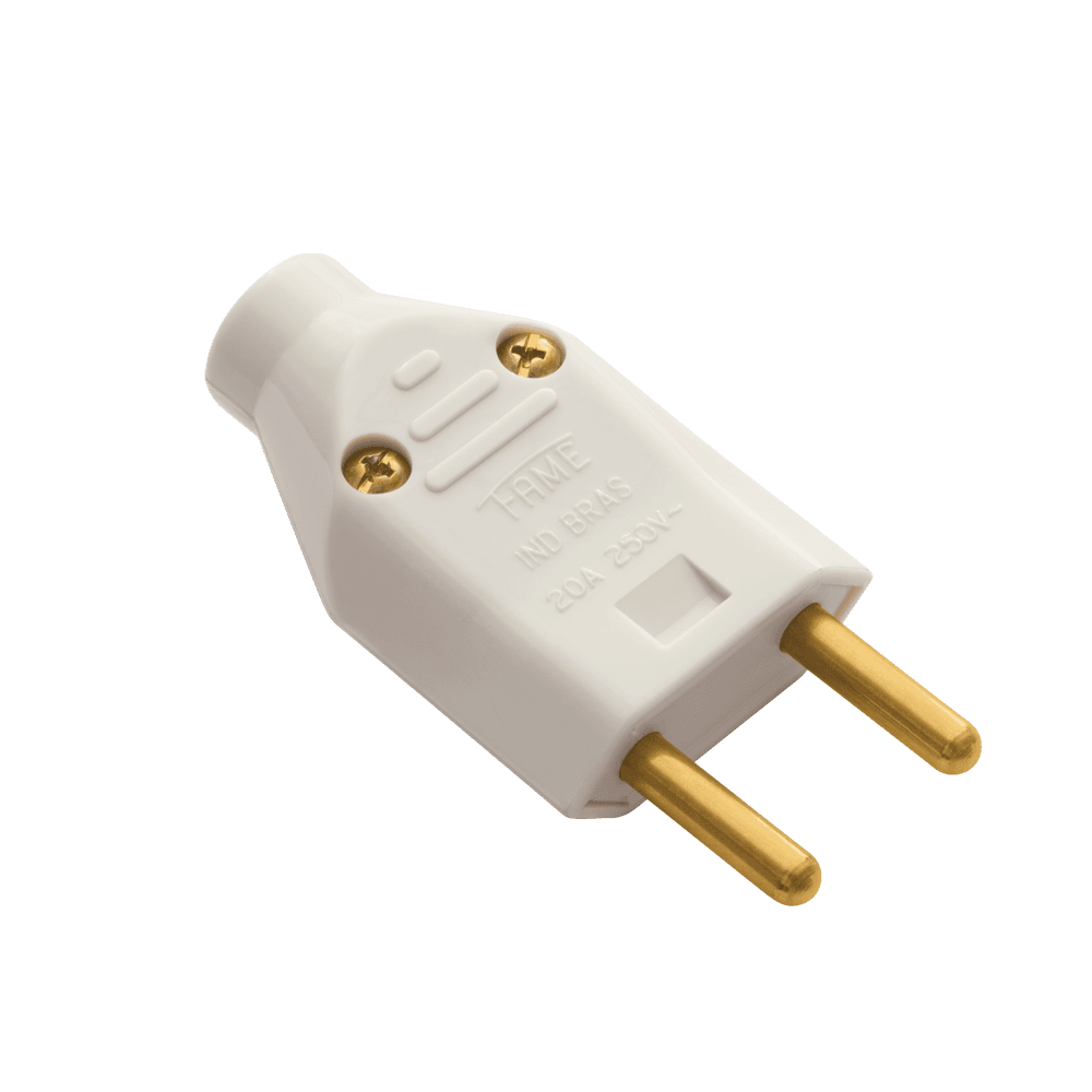 Plugue 2P - Junção Macho - 20A/250V~ - Cinza - Sobrepor