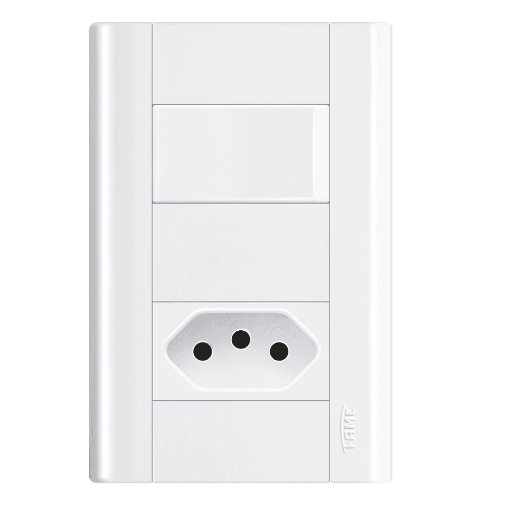 Interruptor Simples e Tomada 2P+T 10A/250V~ - Distanciados - Modulare