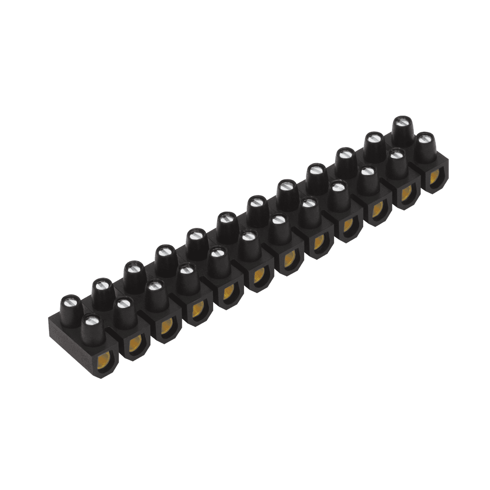 Conector 6mm² Múltiplo Barra com 12 Bornes para Condutor Elétrico