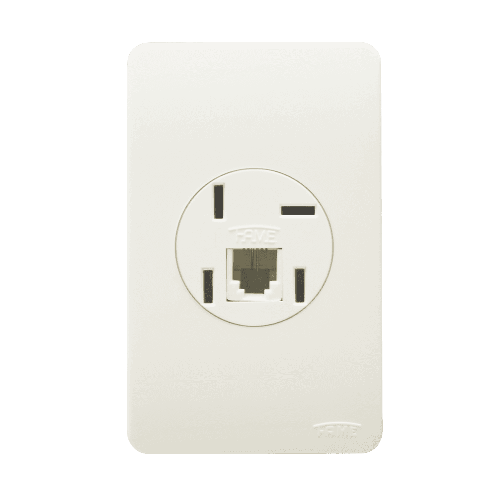 Tomada para Telefone com RJ11 2 Vias com Placa - Sistema Externo Modular 