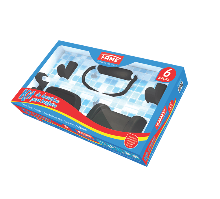 Kit  Black de Acessórios para Banheiro