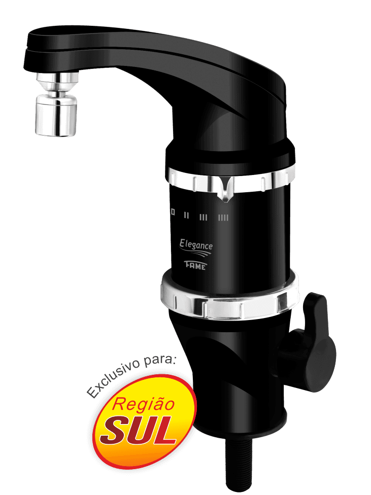 Torneira Elétrica Elegance 4T de Bancada - 220V~ - 6.800W - Preta Super Potente
