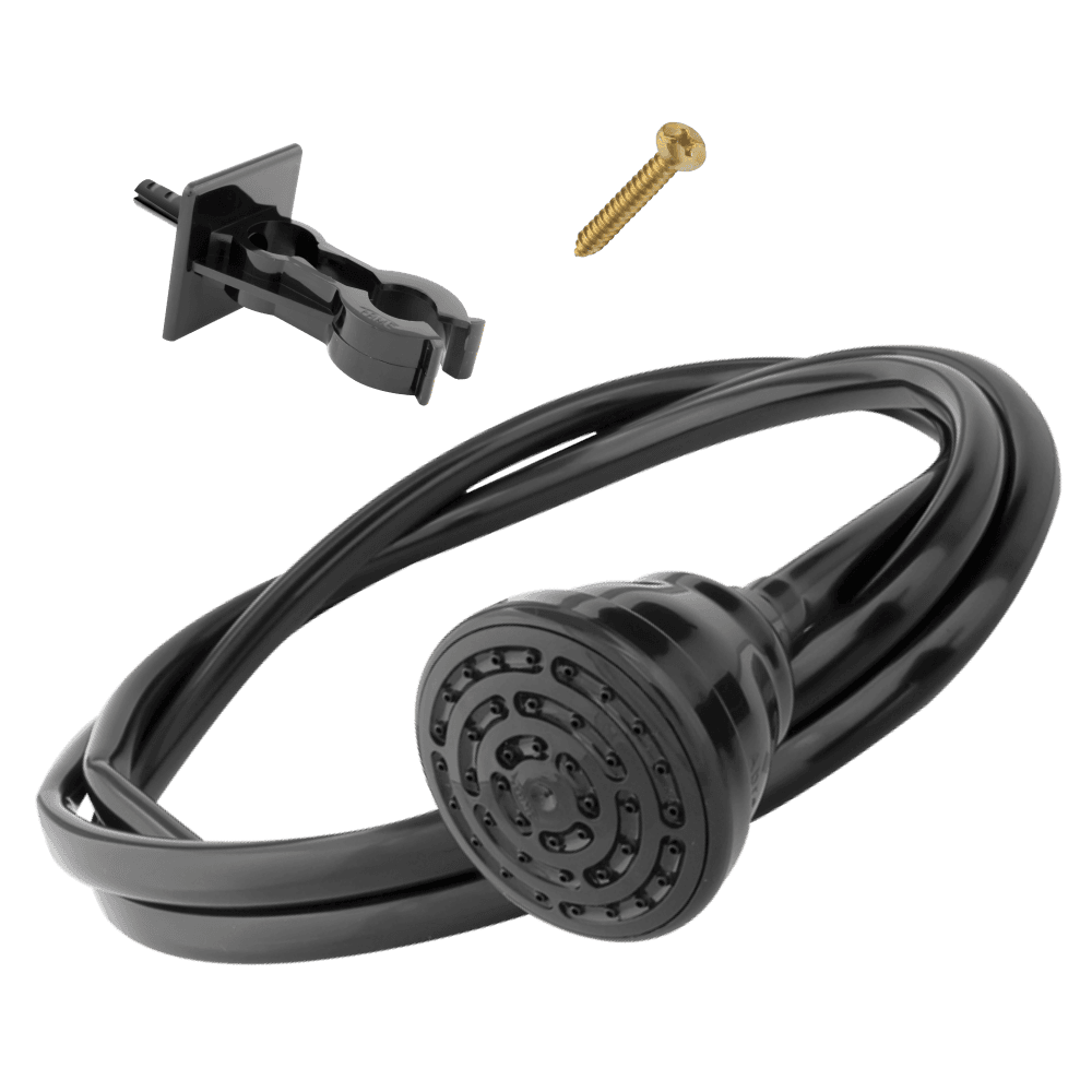 Chuveirinho Quick Black com Suporte Black e Mangueira de 2m