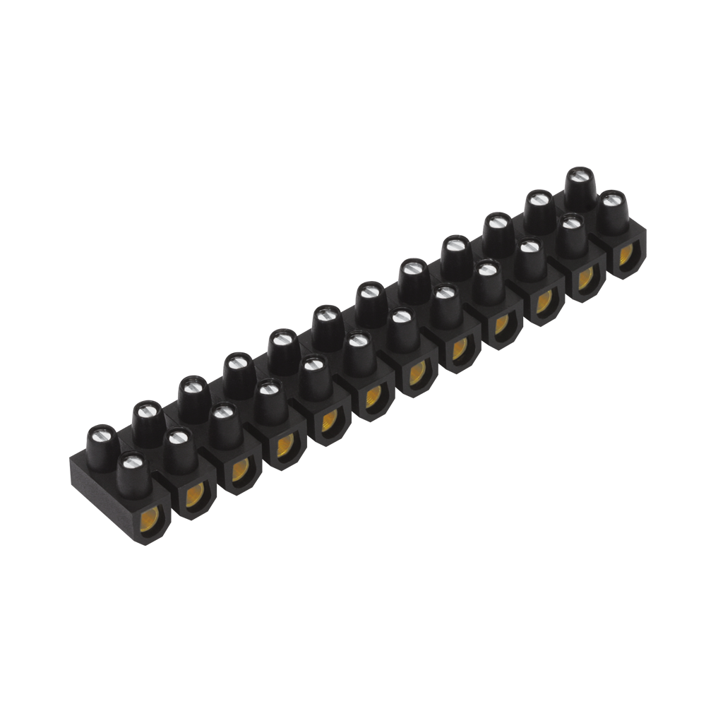 Conector 6mm² Múltiplo Barra com 12 Bornes para Condutor Elétrico
